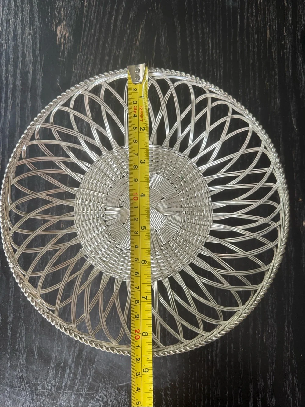 Vintage MCM Round Wire Basket